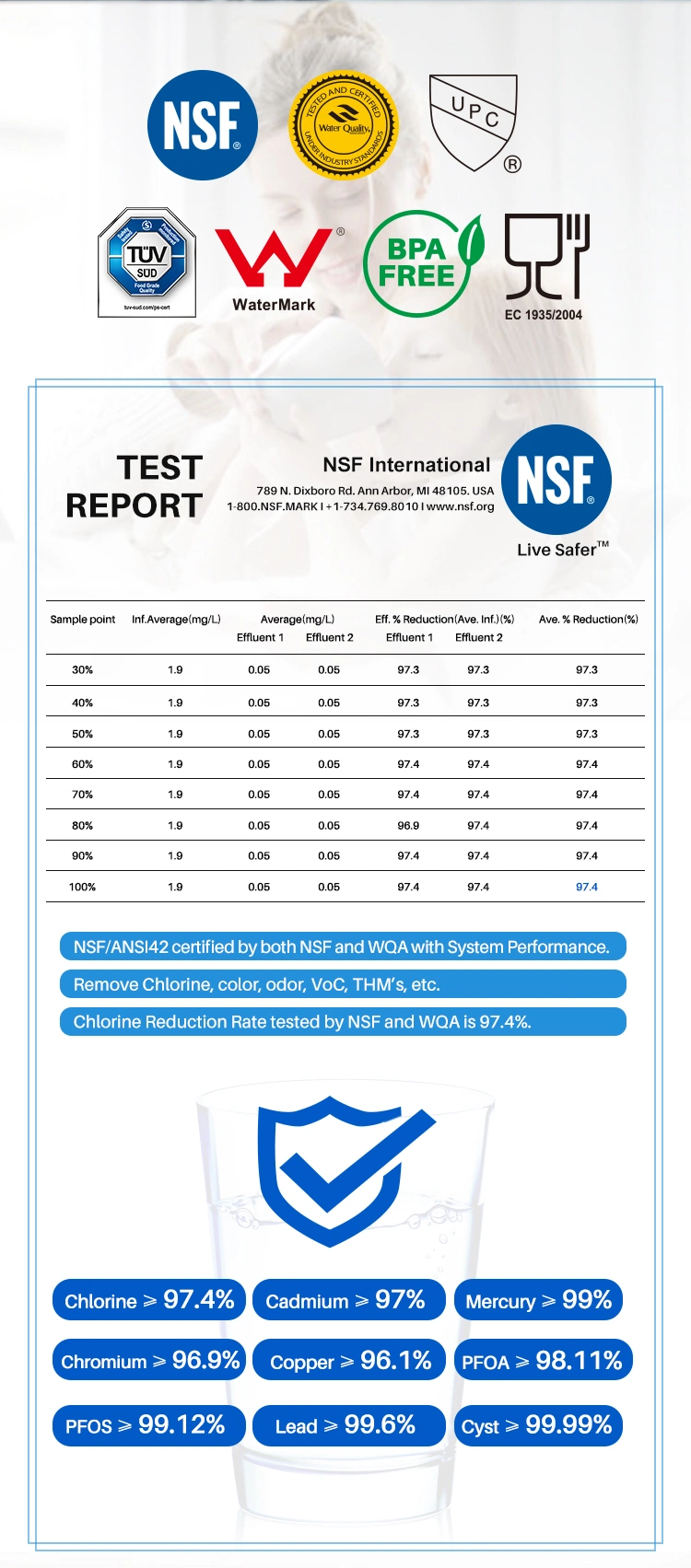 Compatible with Gswfds Refrigerator Water Filters NSF Certified